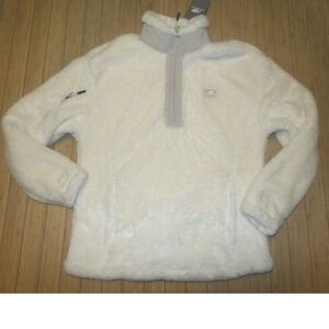 NEW BALANCE WOMENS SZ XS SHERPA 1/4 ZIP JACKET~CREAM~NWT